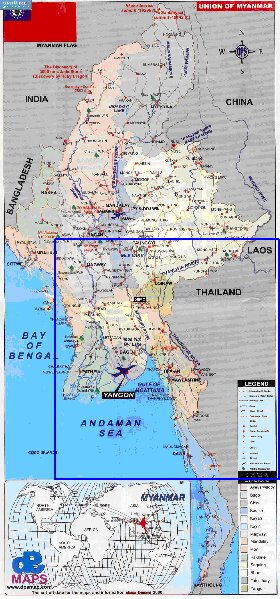 carte de Myanmar