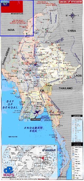 carte de Myanmar