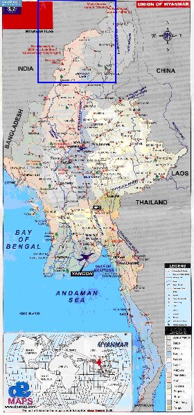 carte de Myanmar