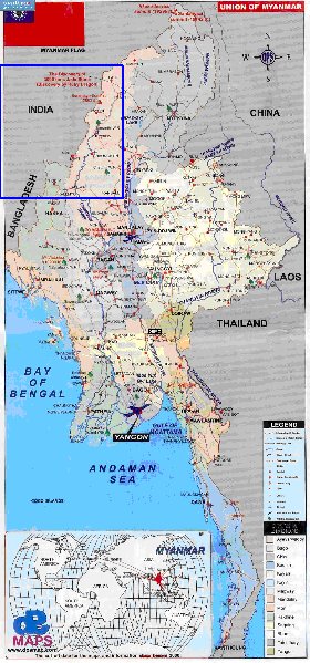 carte de Myanmar