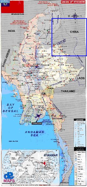 mapa de Myanmar