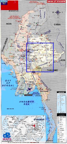 carte de Myanmar