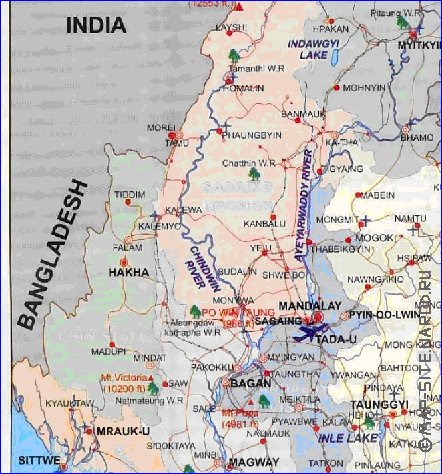 carte de Myanmar