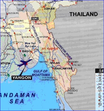 carte de Myanmar