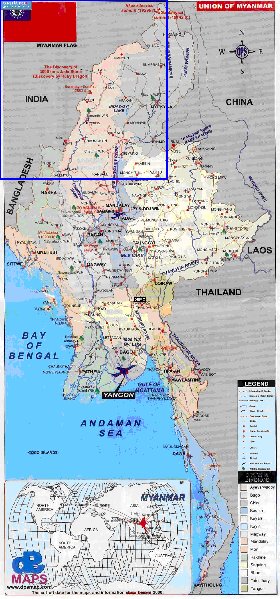 carte de Myanmar