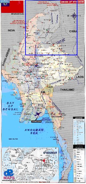 carte de Myanmar