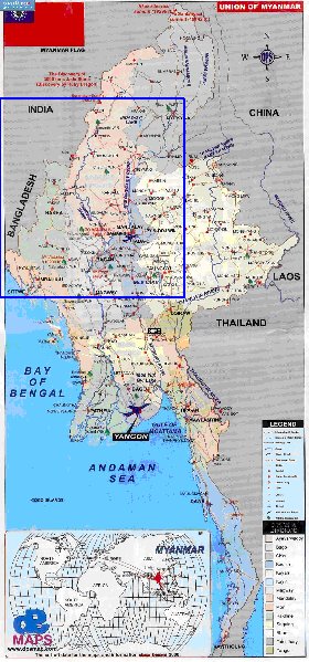 carte de Myanmar