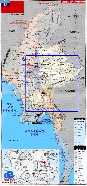 carte de Myanmar