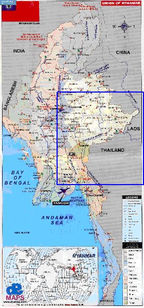 carte de Myanmar