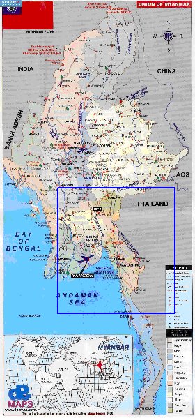 carte de Myanmar