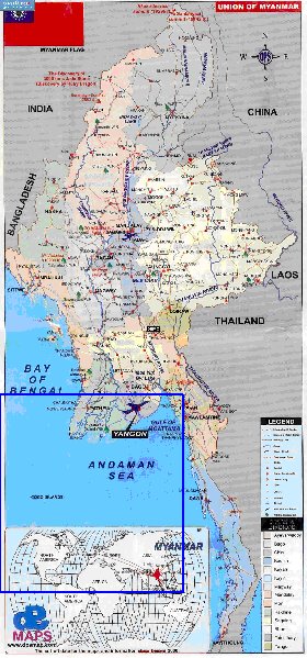 carte de Myanmar