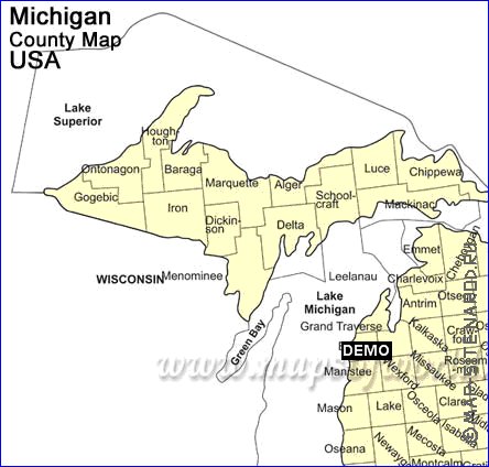 mapa de Michigan
