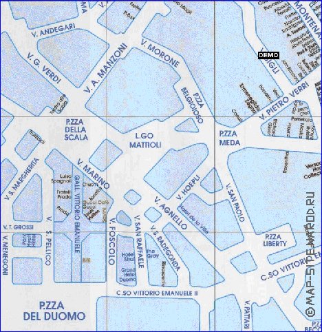 carte de Milan en italien