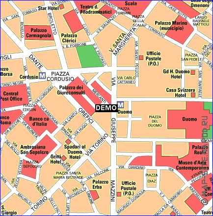 mapa de Milao