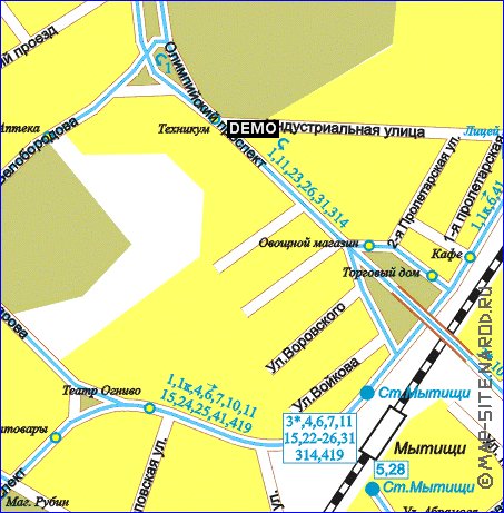 Transport carte de Mytichi