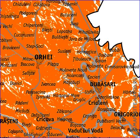 mapa de Moldavia