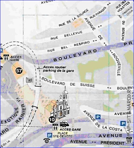 mapa de Monaco em frances