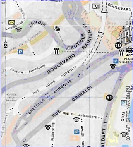 mapa de Monaco em frances