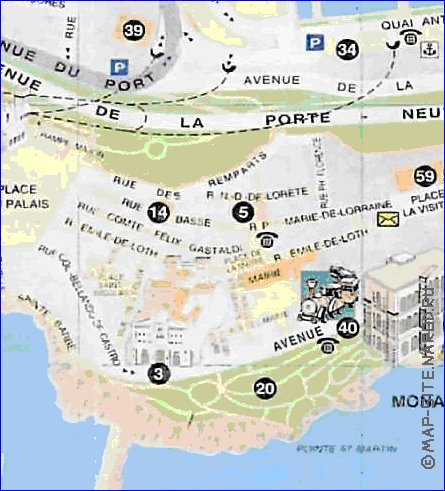 mapa de Monaco em frances