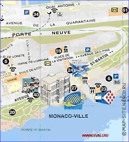 mapa de Monaco em frances