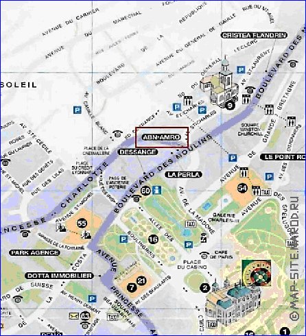 mapa de Monaco em frances