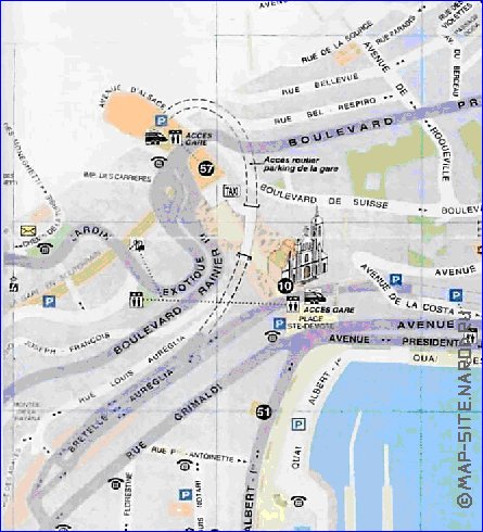 mapa de Monaco em frances