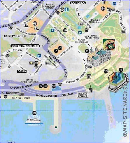 mapa de Monaco em frances