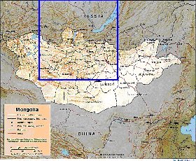 Administratives carte de Mongolie