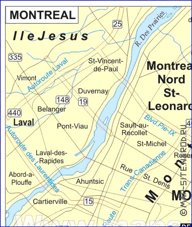 mapa de Montreal em ingles