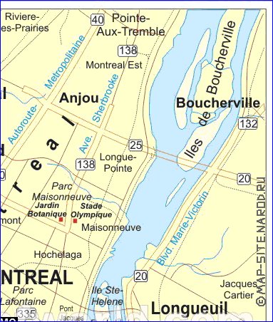 mapa de Montreal em ingles