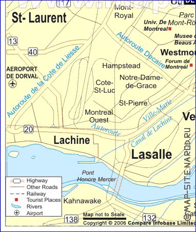 mapa de Montreal em ingles