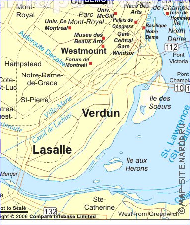 mapa de Montreal em ingles