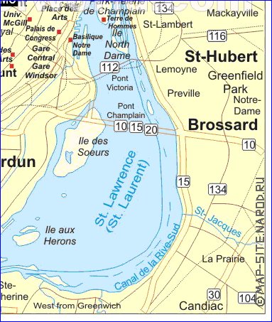 mapa de Montreal em ingles