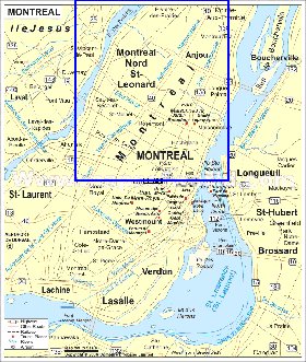 mapa de Montreal em ingles