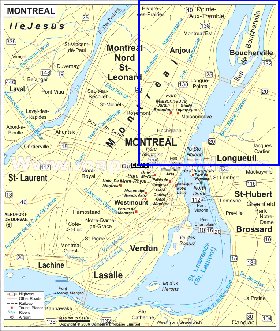 mapa de Montreal em ingles