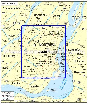 mapa de Montreal em ingles