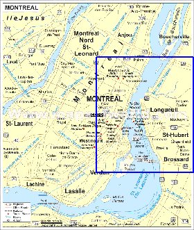 mapa de Montreal em ingles