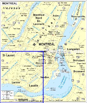 mapa de Montreal em ingles