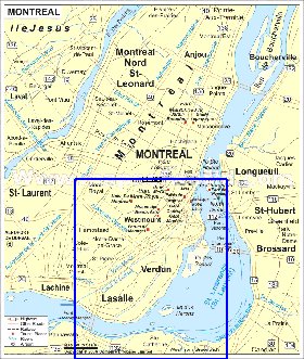 mapa de Montreal em ingles