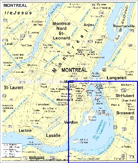 mapa de Montreal em ingles