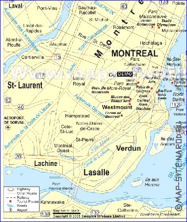 carte de Montreal en anglais