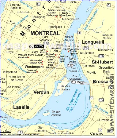 carte de Montreal en anglais