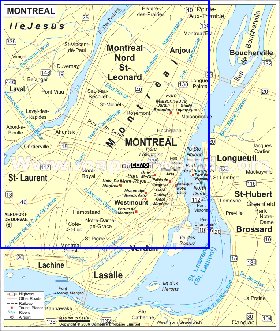 mapa de Montreal em ingles