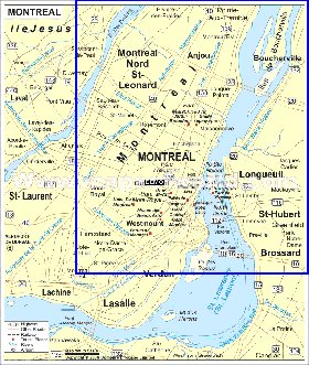 mapa de Montreal em ingles