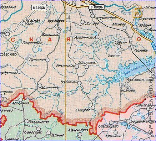 Administratives carte de Oblast de Moscou