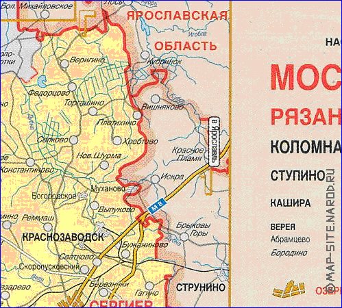 Administratives carte de Oblast de Moscou