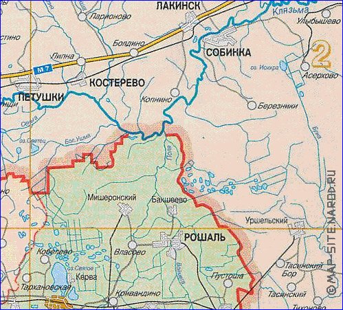 Administratives carte de Oblast de Moscou