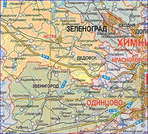 Administrativa mapa de Oblast de Moscou