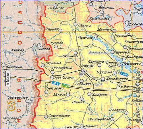 Administratives carte de Oblast de Moscou