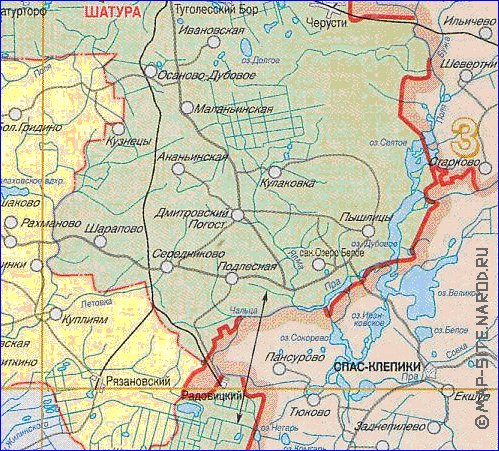 Administratives carte de Oblast de Moscou